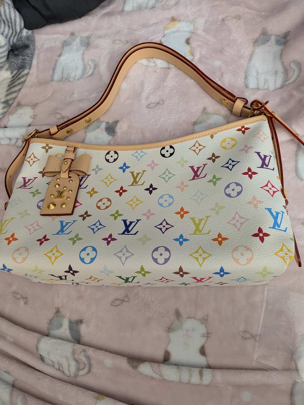 LV X TM Monogram Multicolor CarryAll East West White